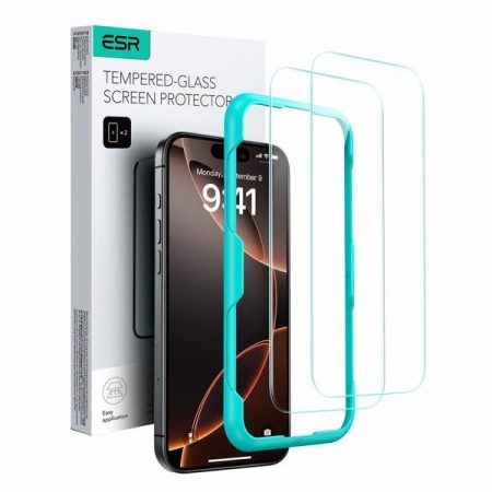 ESR Tempered Glass 2-PACK for iPhone 16 Pro Max, transparent