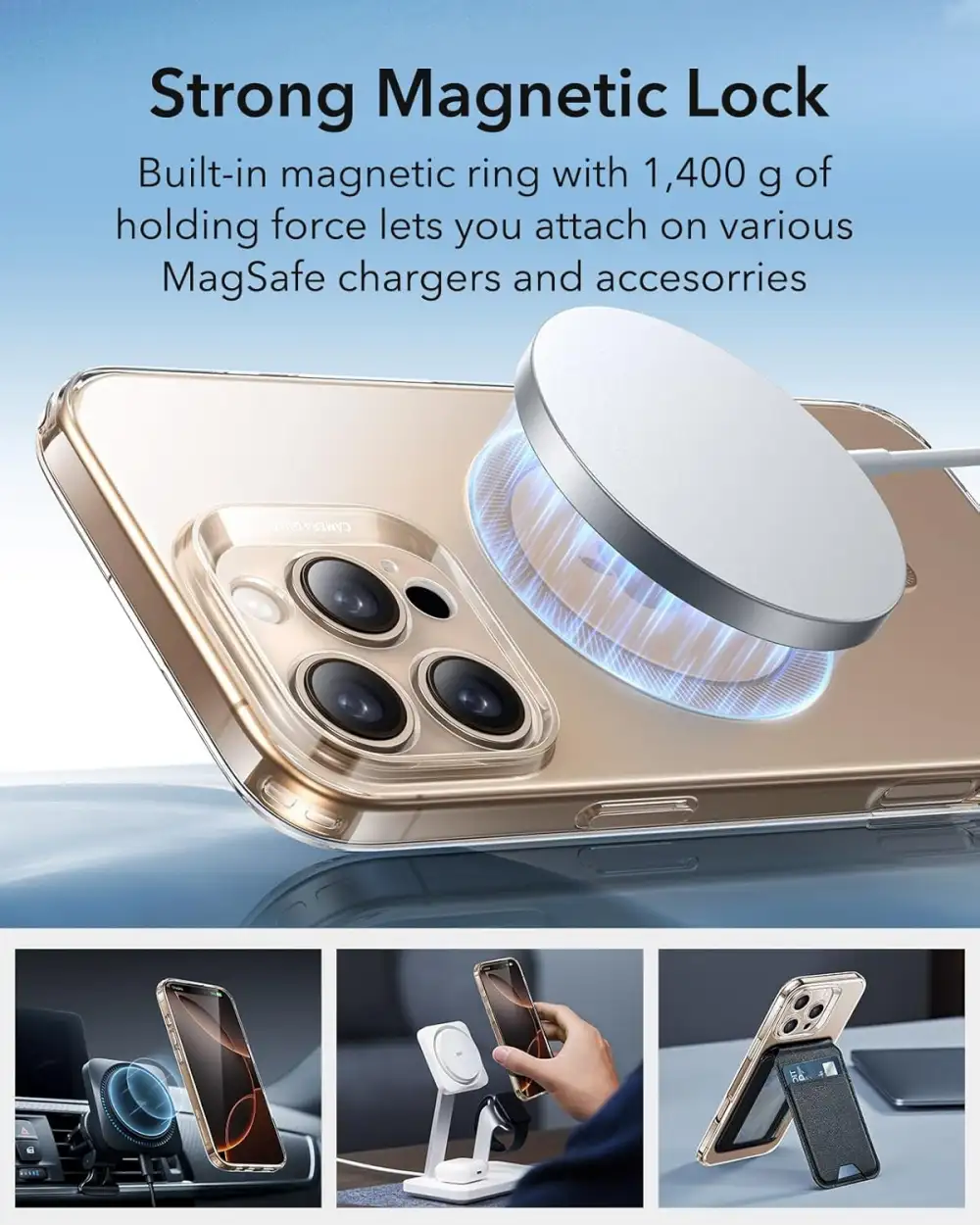 ESR Zero Series Clear Case (HaloLock) for iPhone 16 Pro/16 Pro Max