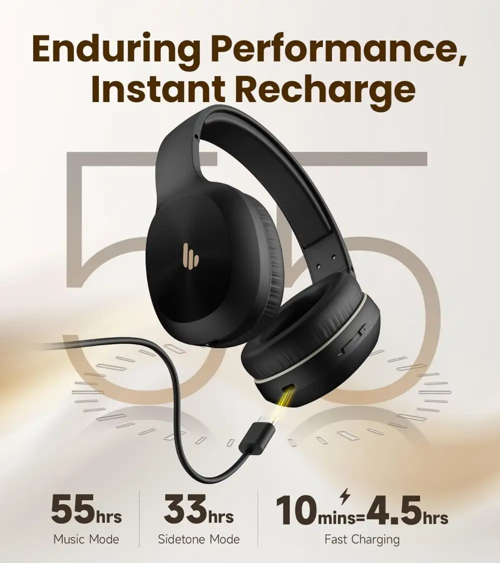 A clean studio close-up of the Edifier K750W wireless stereo headset
