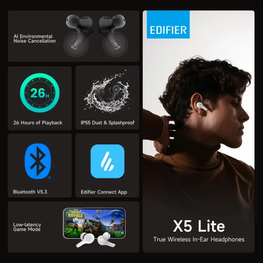 Edifier X5 Lite True Wireless In-Ear Earbuds