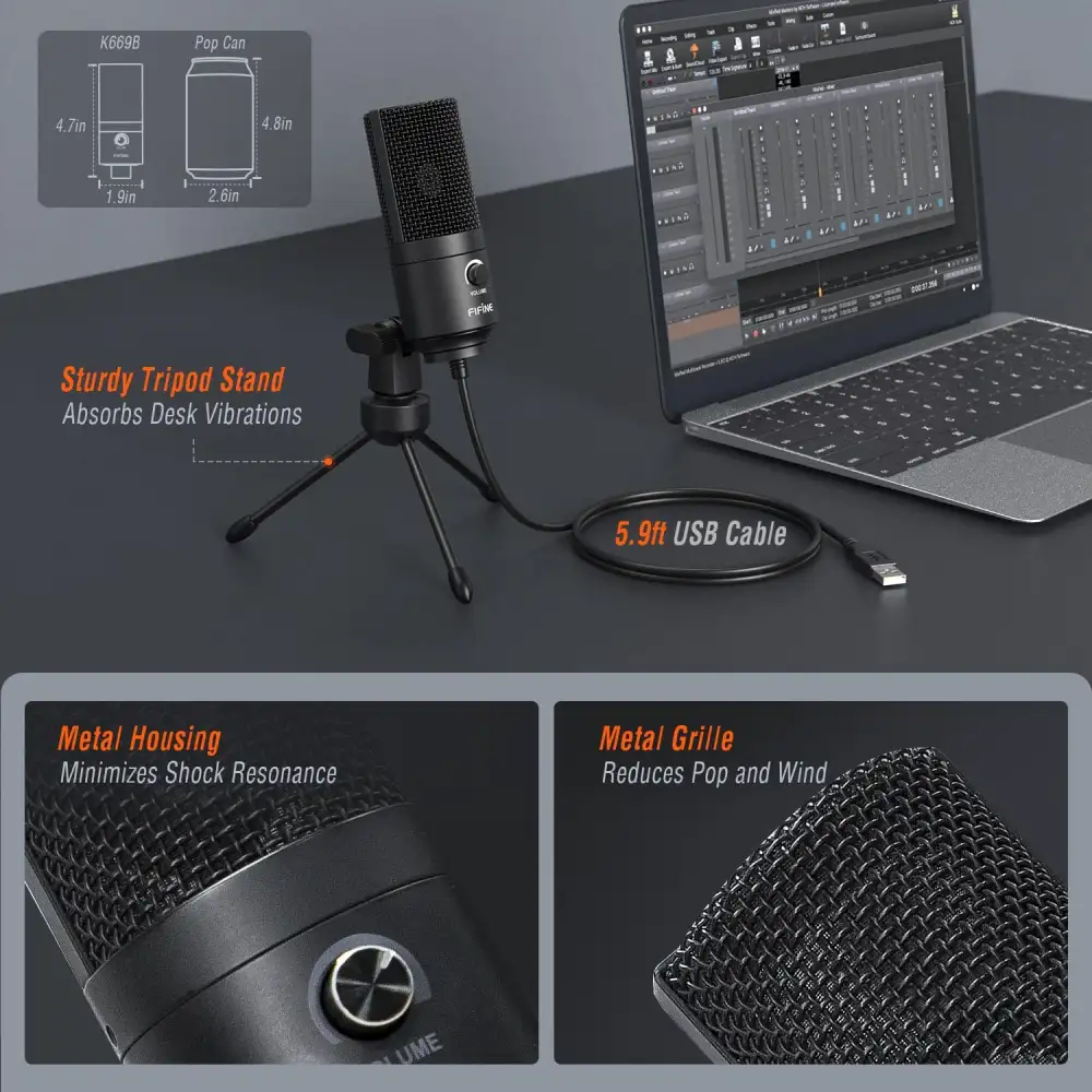FIFINE K669B USB Studio Condenser Microphone