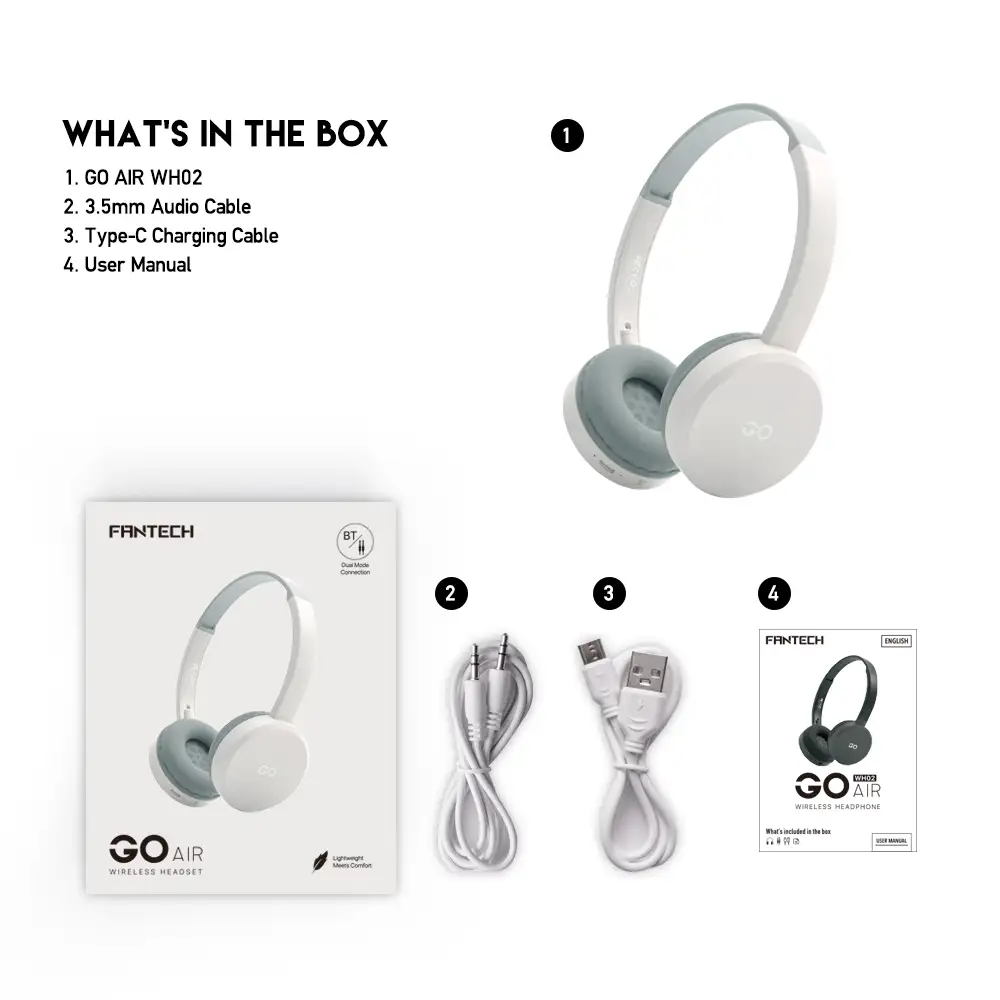 Fantech WH02 GO AIR Bluetooth Wireless Headphone