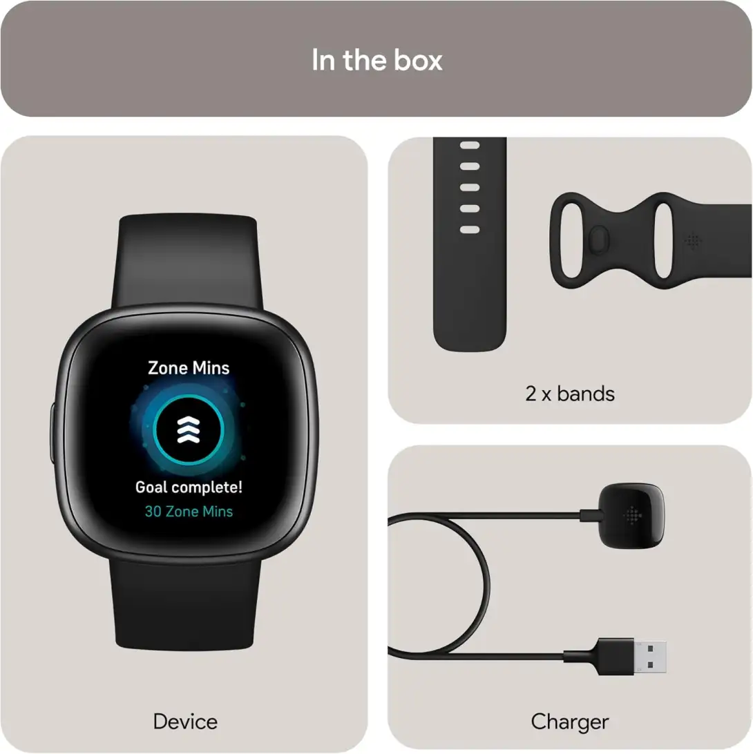 Fitbit Versa 4 smartwatch for heart rate and steps