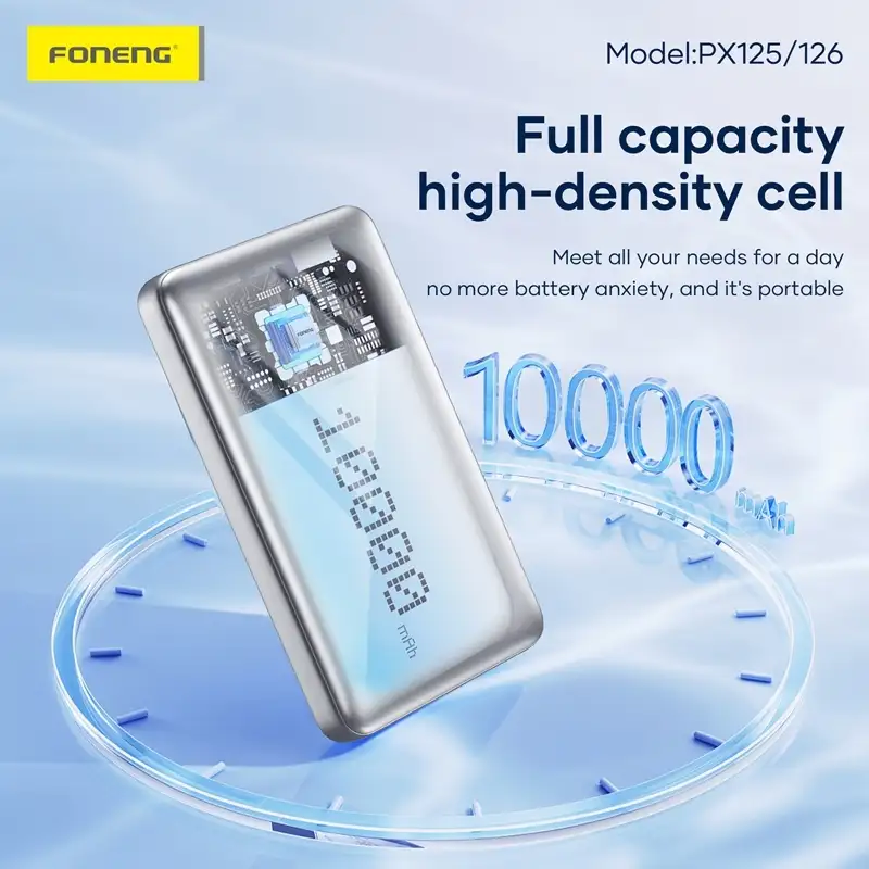 Foneng PX125 10000mAh Power Bank ports and details
