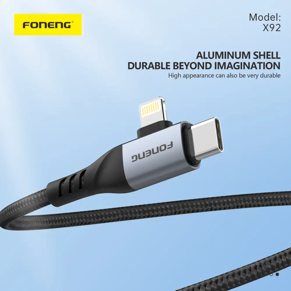 Foneng X92 60W Braided Fast Charging 4-in-1 Cable 1M