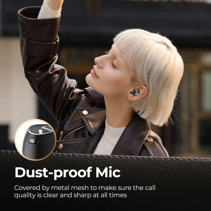 SoundPEATS Free2 Classic Wireless Earbuds Leather Texture Case