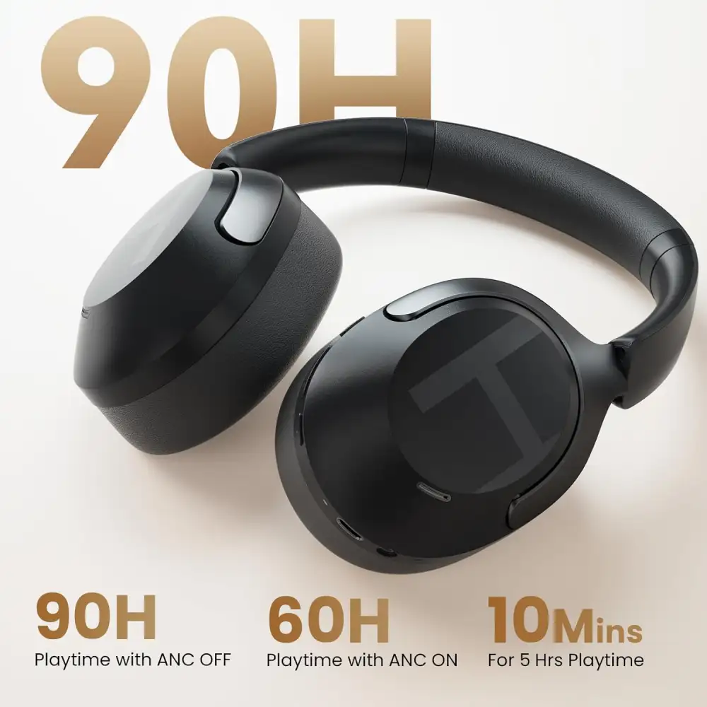 A clean studio close-up of the Haylou S40 ANC wireless over-ear headphone