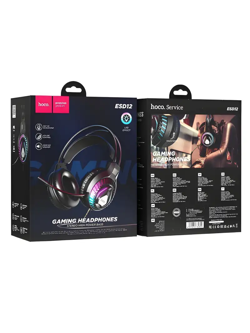 HOCO ESD12 Cool Mix black over-ear gaming headphones