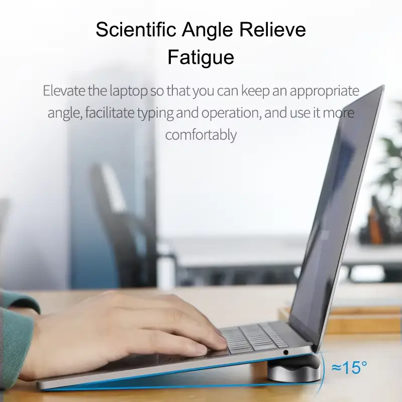 Hagibis adjustable laptop stand with ventilation panel