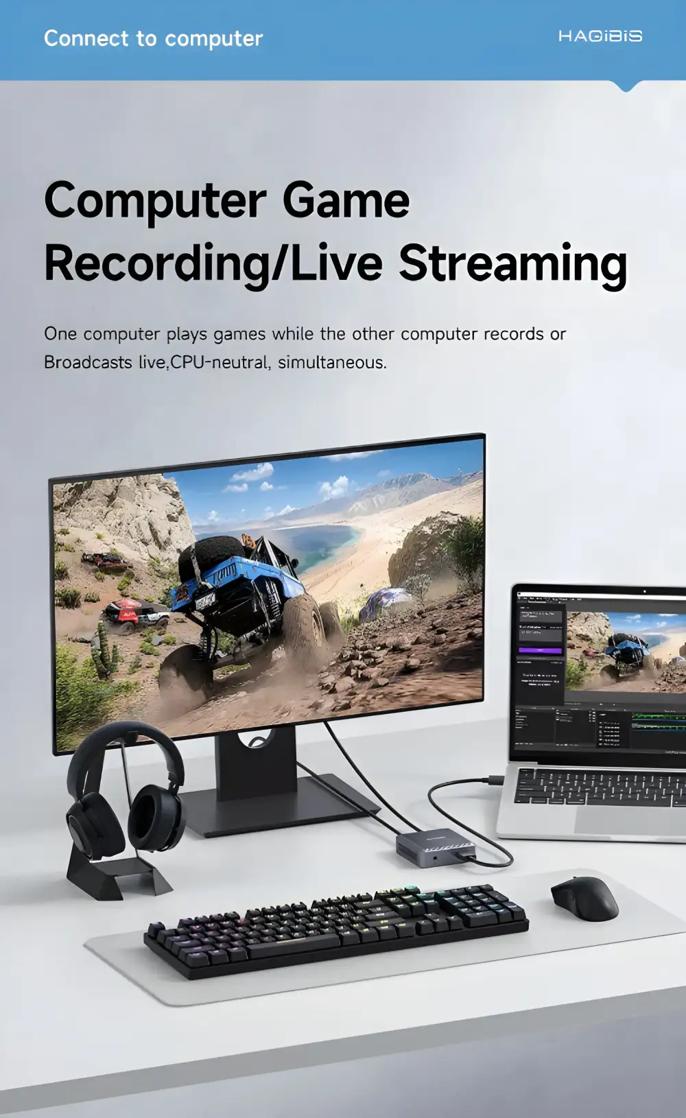 HDMI to USB capture card by Hagibis for streaming