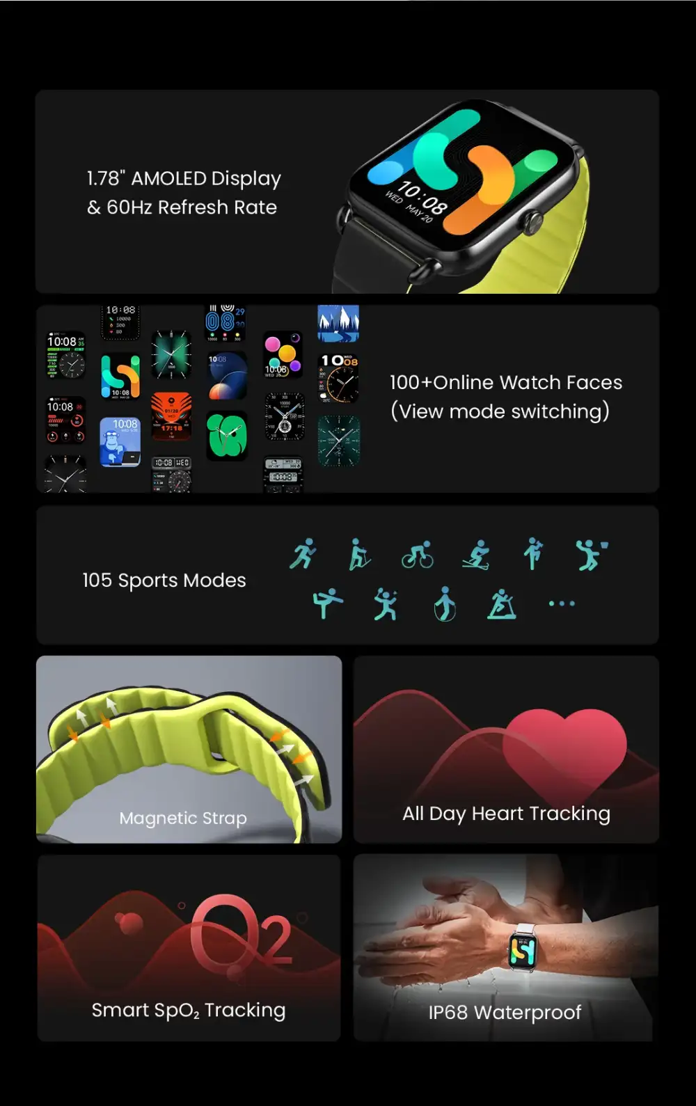 Haylou RS4 Plus Smartwatch – Black