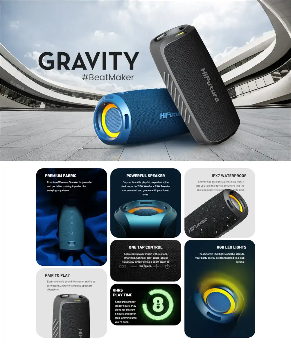 HiFuture Gravity 45W Wireless Bluetooth Speaker