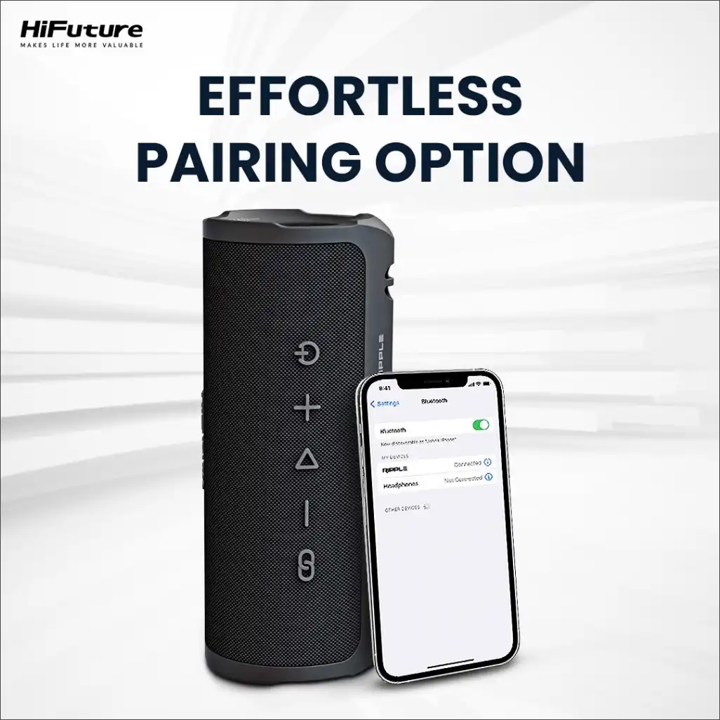 HiFuture Ripple 30W Portable Wireless Speaker Angled View