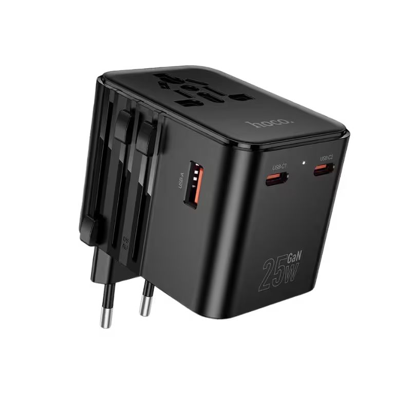Hoco AC31 25W 3 Port Universal Travel Adapter