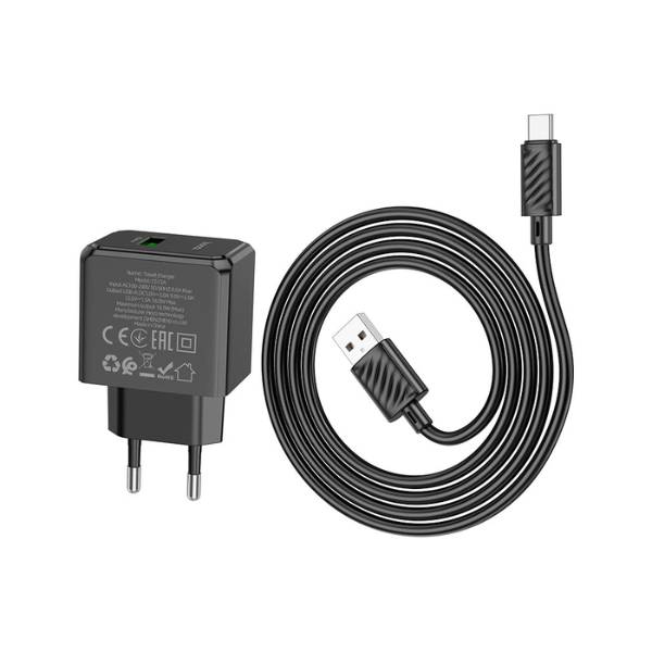 Hoco CS12A 18W Ocean Single Port QC3.0 Charger Set