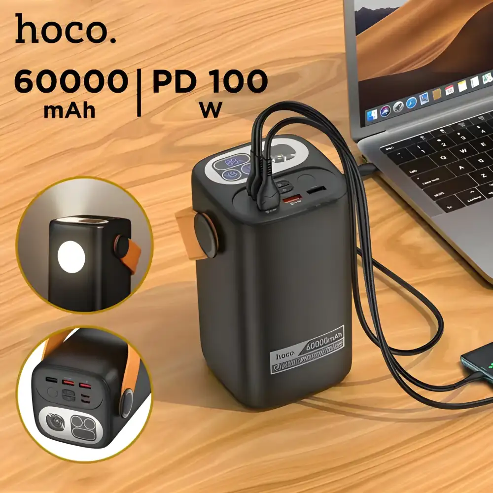 Hoco DB160 Astrum PD100W 60000mAh Power Bank in Black