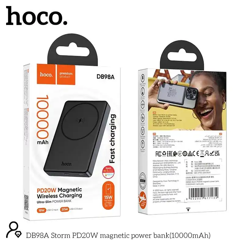 Slim magnetic 10000mAh power bank for phones