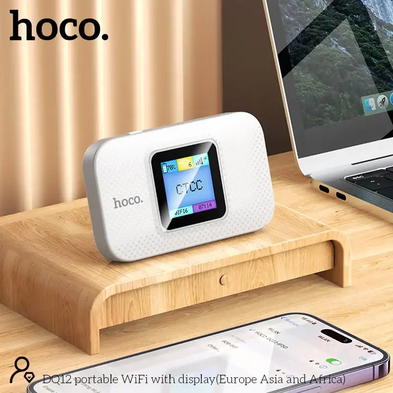 Hoco DQ12 4G LTE portable WiFi router features and display