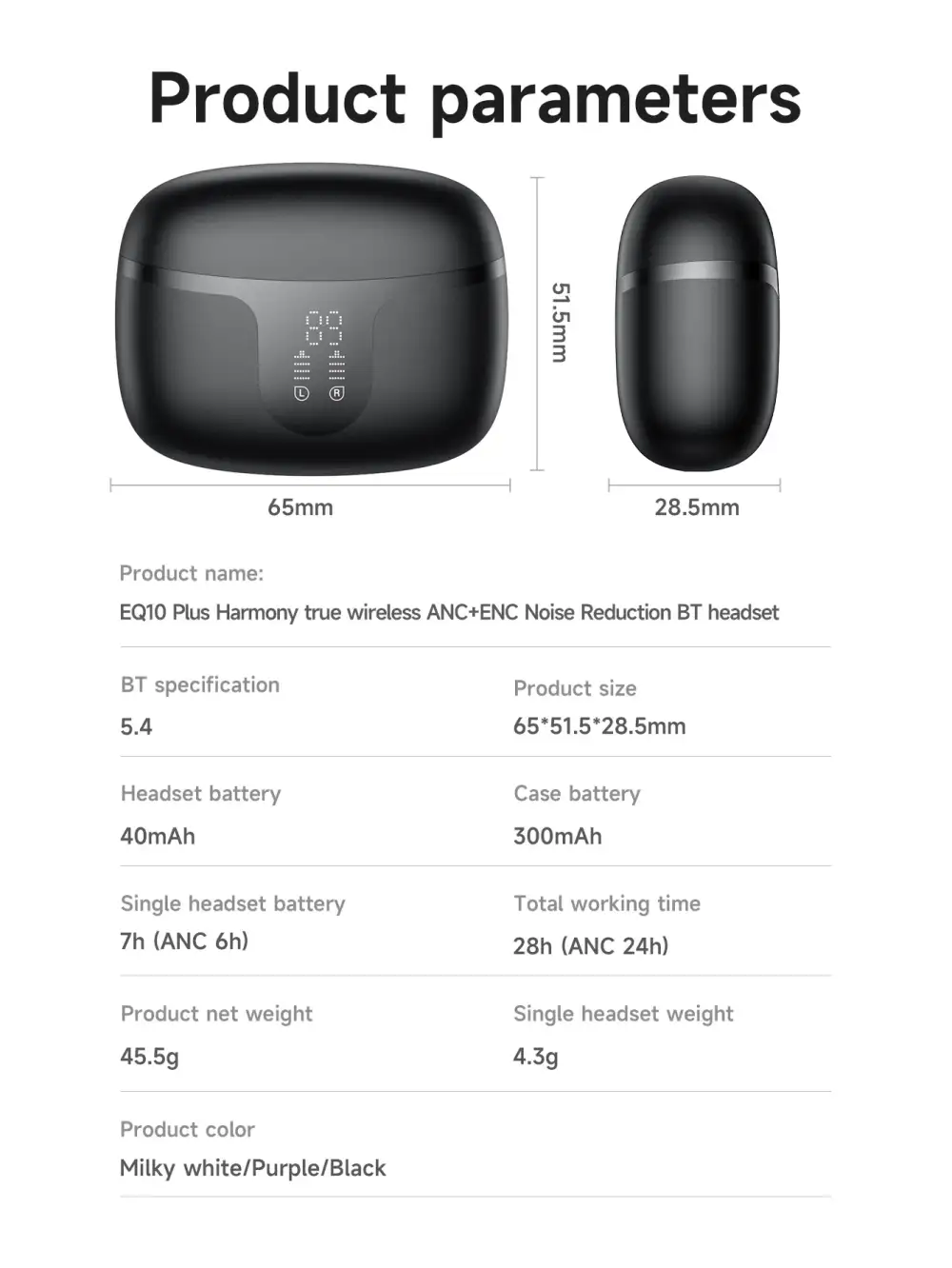 Hoco EQ10 Plus Bluetooth 5.4 wireless earbuds
