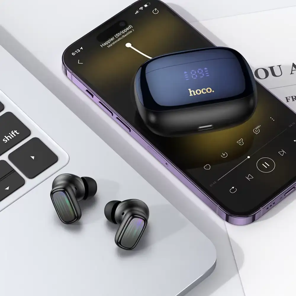 Hoco EQ20 Rhyme ANC ENC True Wireless Earbuds charging case