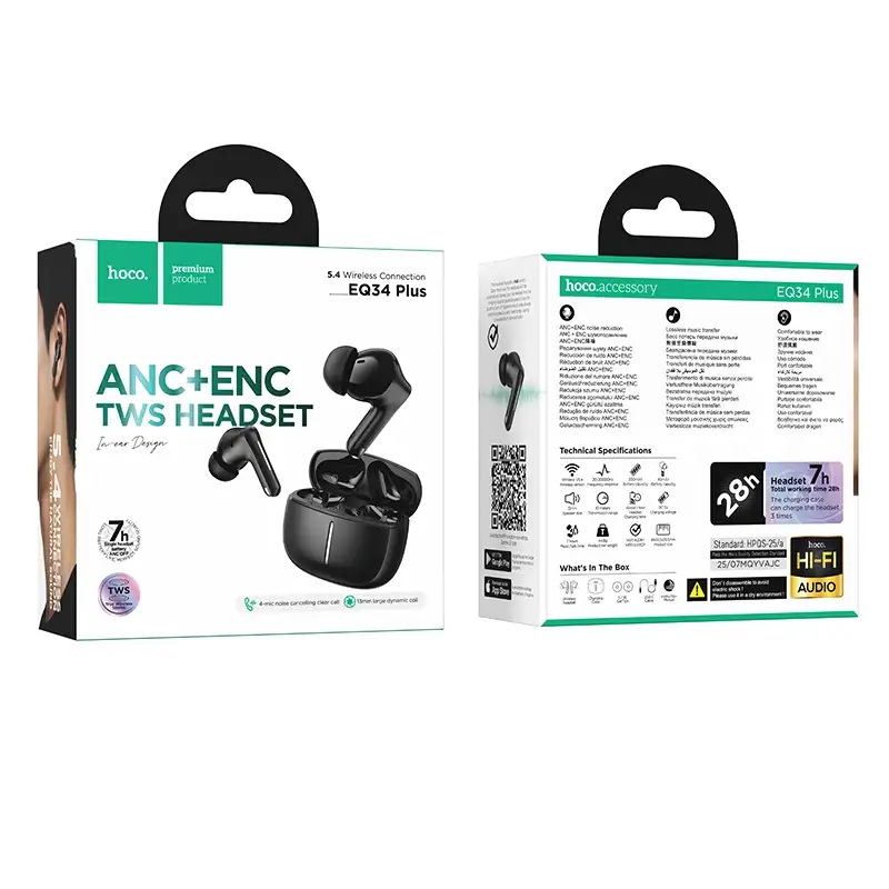 Hoco EQ34 Plus Rima true wireless earbuds with charging case