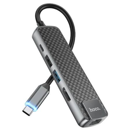 Hoco HB23 Easy view 5-in-1 USB Multifunctional Type-C Hub