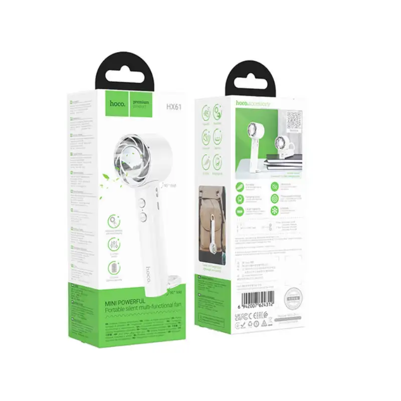Hoco HX61 Exquisite Portable Folding Fan in white