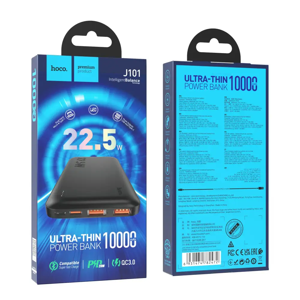 Hoco J101 Astute 10000mAh 22.5W Fast Charging Power Bank