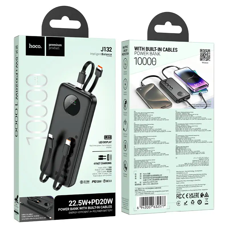 Hoco 10000mAh portable power bank for daily charging