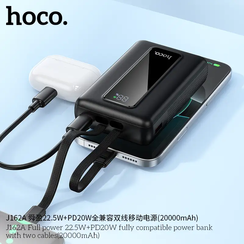 Hoco J162A 20000mAh 22.5W power bank portable design