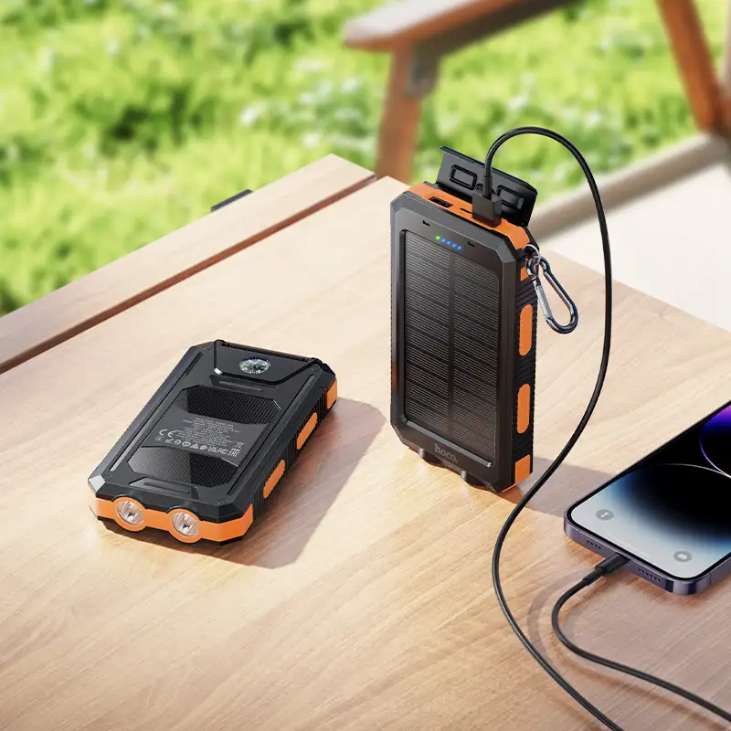 Hoco J164 solar power bank with dual bright lights
