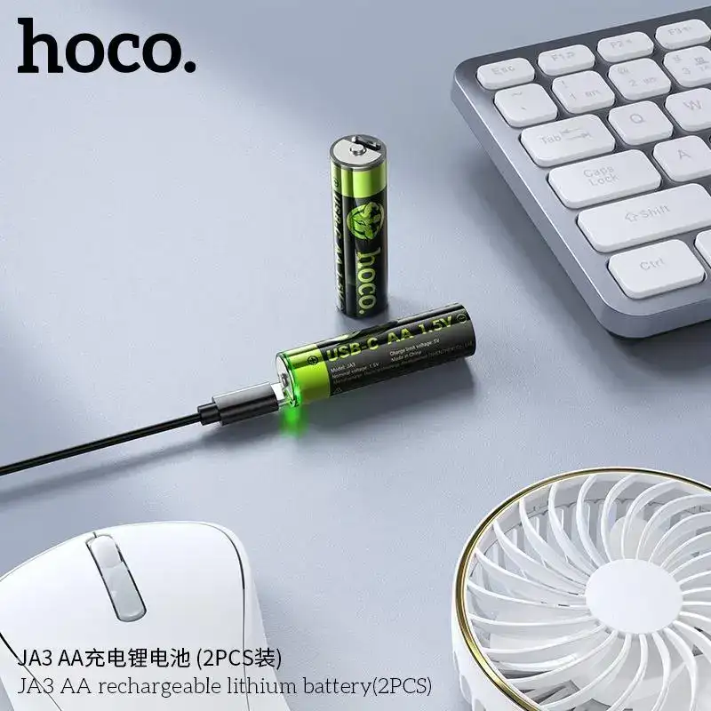 Hoco JA3 AA RECHARGEABLE LITHIUM BATTERY (2 PACKS)