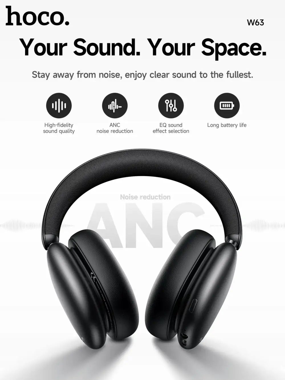Hoco W63 ANC Wireless Bluetooth Headphones