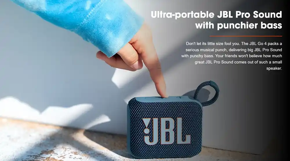JBL Go 4 Portable Waterproof Bluetooth Speaker with Deep Bass Bangladesh