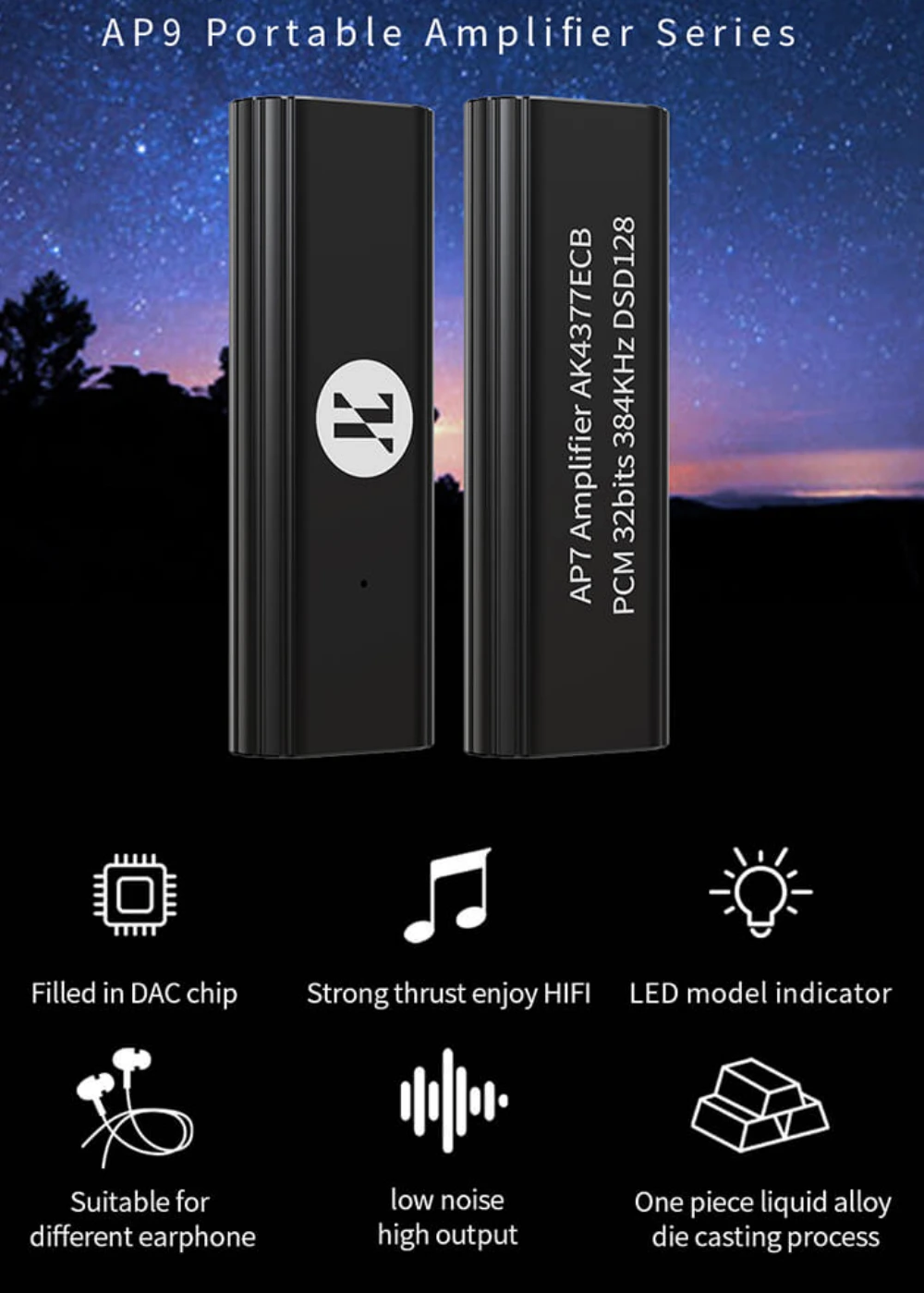 JCALLY AP7 Portable DAC & Headphone Amplifier Type C To 3.5mm
