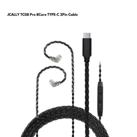JCALLY TC08 Pro 8Core TYPE-C 2Pin Cable with Mic (DAC Chip)
