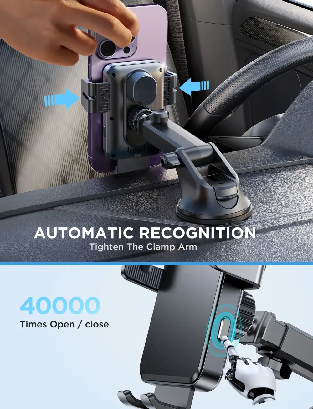 A close-up angle highlighting the three-axis electric adjustment system,