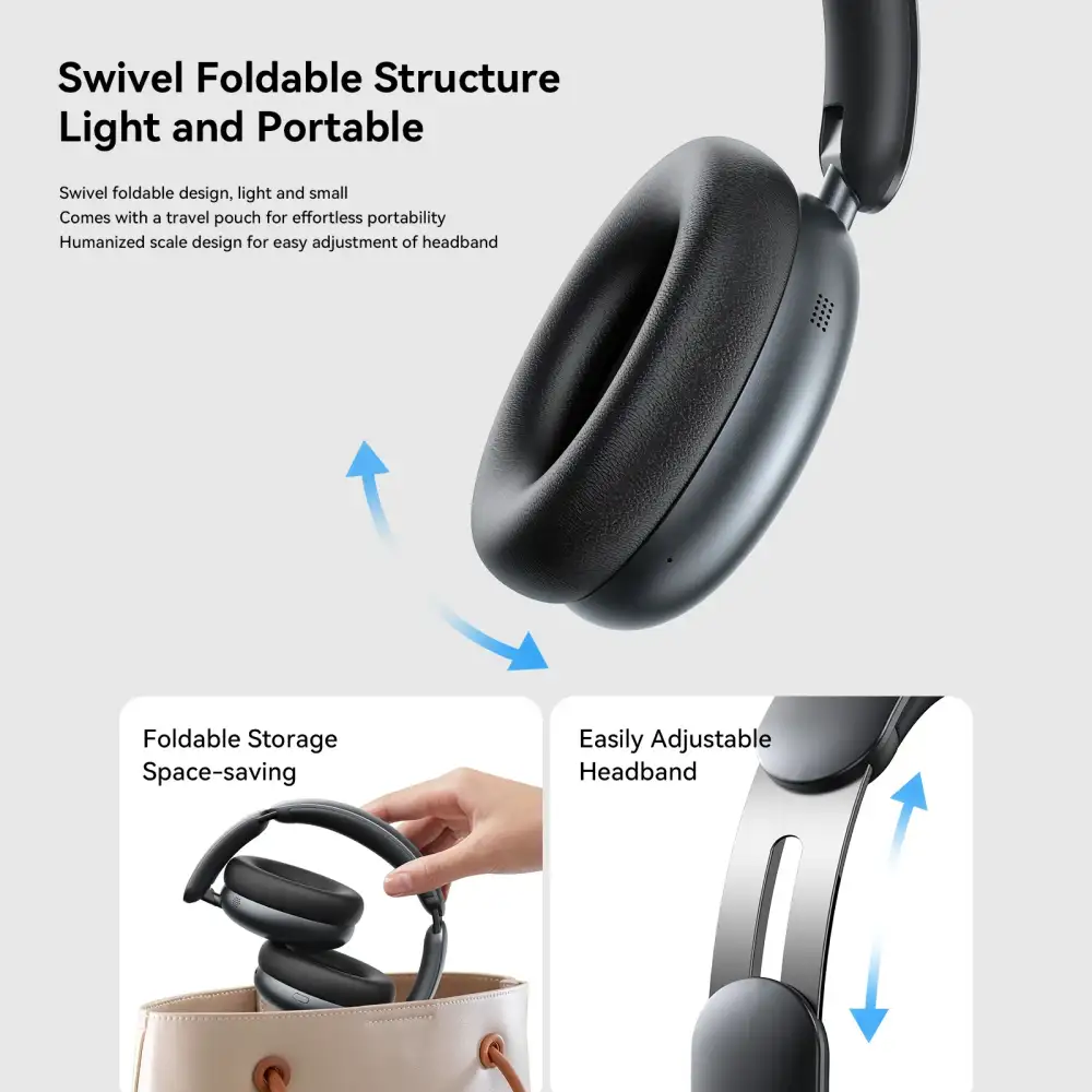 JOYROOM JR-JH1 Hybrid ANC Wireless Headphones Foldable Design JOYROOM JR-JH1 Hybrid ANC Wireless Headphones Foldable Design