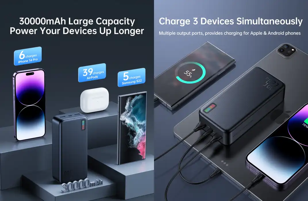 Joyroom JR-QP196 30000mAh Fast Charging 22.5W Power Bank - Main View