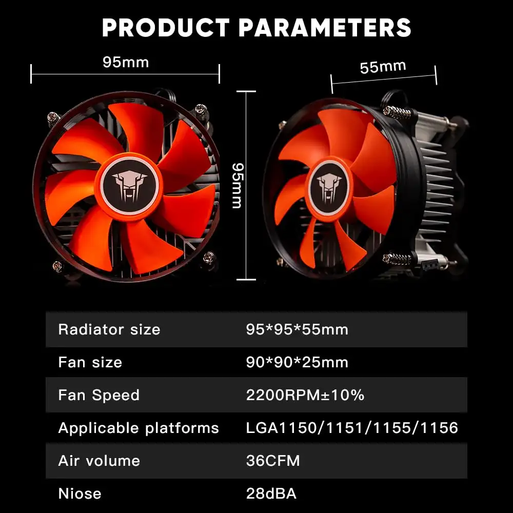 Jungle Leopard TX910 90mm CPU Cooling Radiator Fan CPU Air Cooler