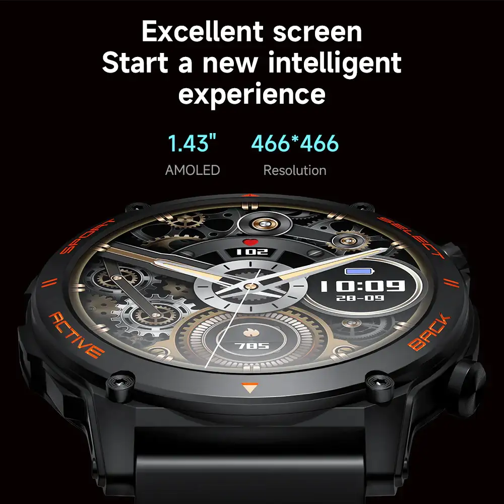 KUMI GT3 Fit smartwatch showcased on a wrist during an outdoor fitness run.