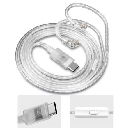 KZ Type C OFC Silver Plated Earphone Cable with Mic