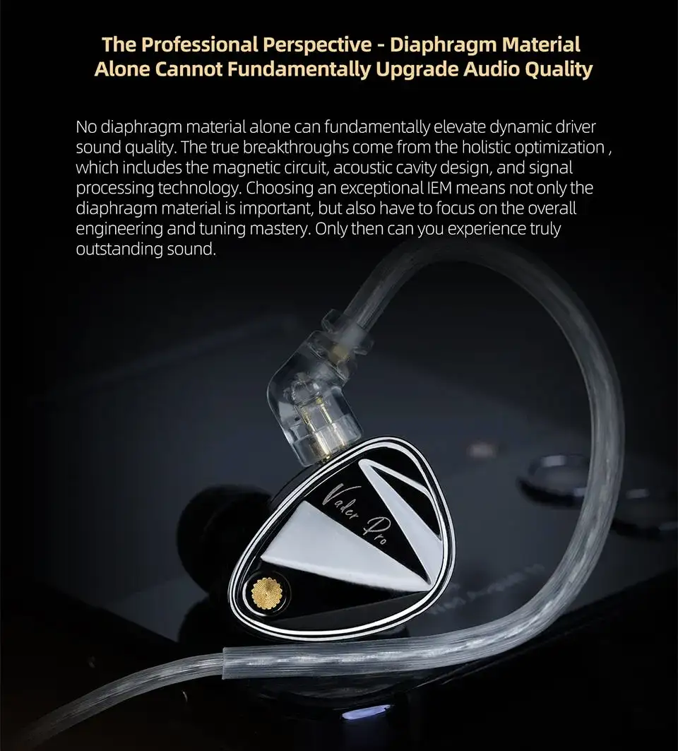 KZ Vader Pro 3.5mm plug and silver-plated cable
