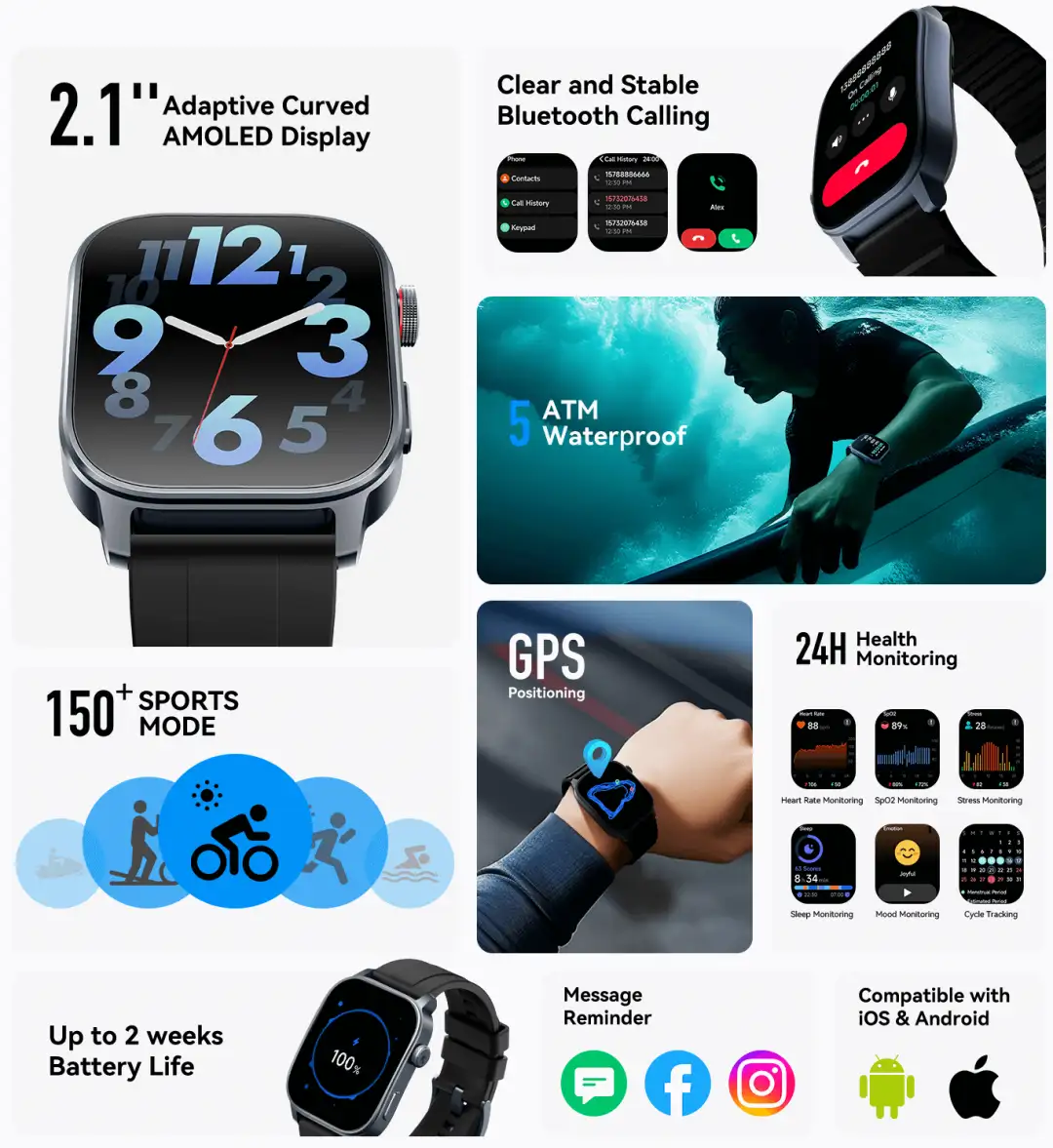 Kieslect Ks 3 BT calling smart watch with sleek design