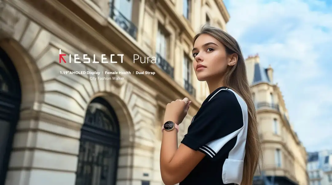 Kieslect Lady Pura P1 BT Calling Smartwatch for Women with AMOLED Display Fitness Tracking Pink Strap