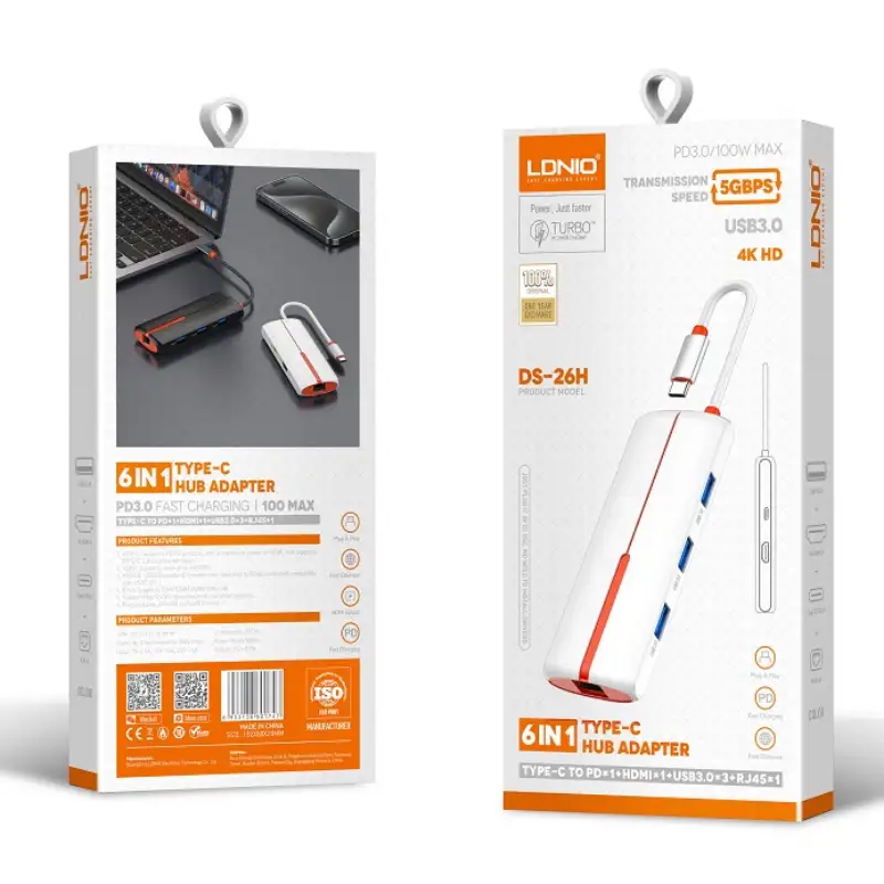 LDNIO DS-26H 6 In 1 USB C Docking Station-2