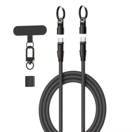 LDNIO LC22C 65W Fast Charging Nylon Lanyard Type-C Data Cable 1.2M