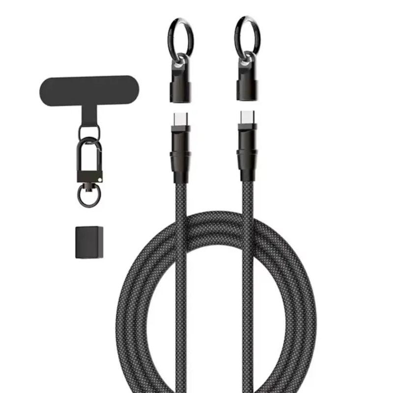 LDNIO LC22C 65W Fast Charging Nylon Lanyard Type-C Data Cable 1.2M