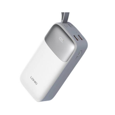 LDNIO PQ30 30000mAh Power Bank LED Display Built-in Charging Cable