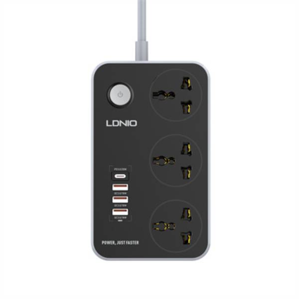 LDNIO SC3412 Power Socket with 3 Outlets Fast Charging